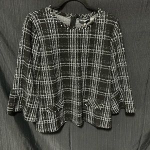 Karl Lagerfeld / Black n white striped / checkered top‎ / Size L / S-31